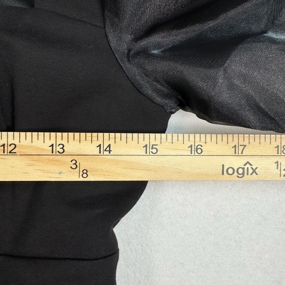 Lulus Black Bodycon Mini Dress Womens Size Medium Balloon Sleeve NWT Open Back - Picture 5 of 12